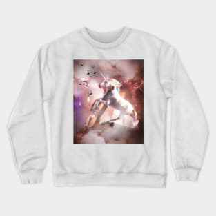 Funny Cute Rainbow Unicorn Playing Cello Crewneck Sweatshirt